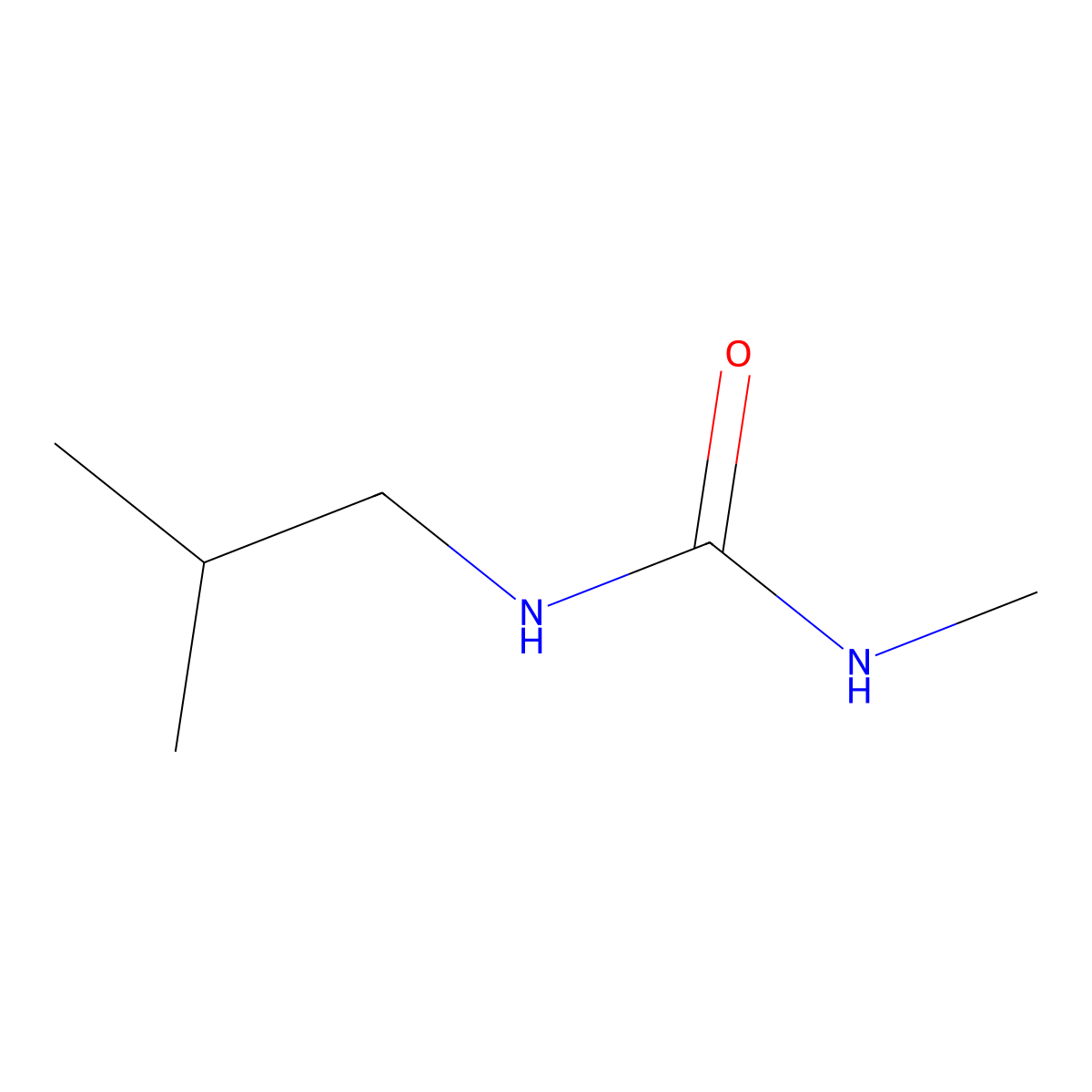 Urea, N-methyl-N'-(2-methylpropyl)- molecular structure, CAS 38014-54-9