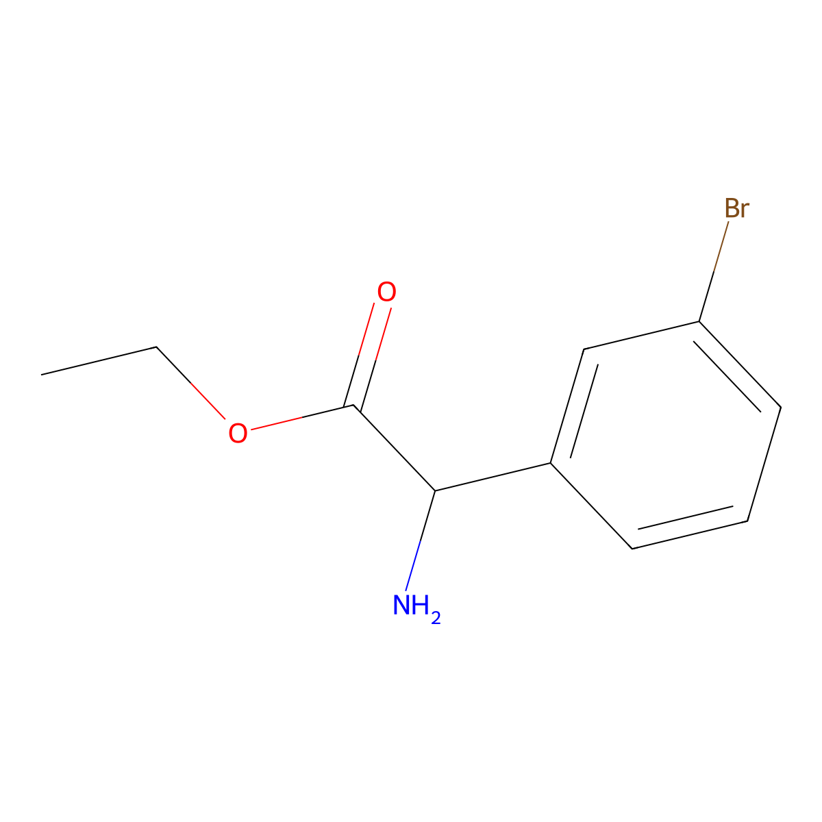 Ethyl 2-amino-2-(3-bromophenyl)acetate molecular structure, CAS 380149-31-5