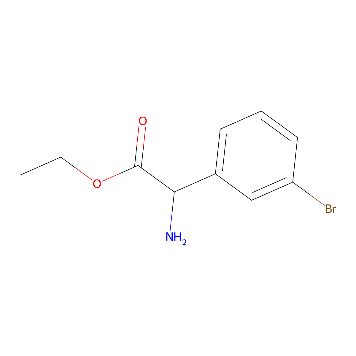 Ethyl 2-amino-2-(3-bromophenyl)acetate molecular structure, CAS 380149-31-5