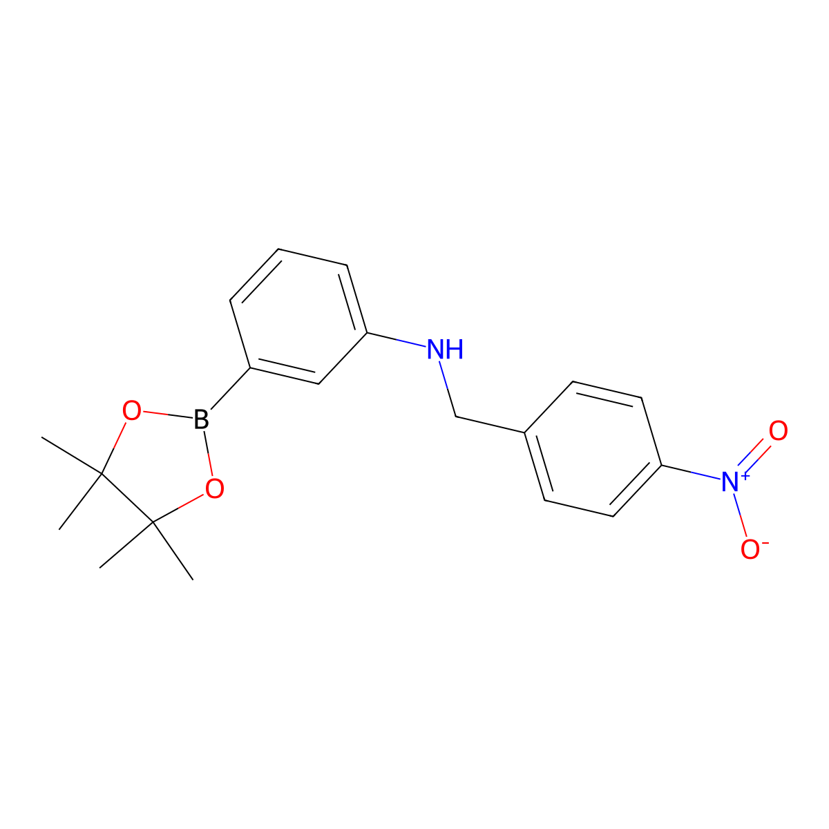 4-Nitro-N-[3-(4,4,5,5-tetramethyl-1,3,2-dioxaborolan-2-yl)phenyl]benzenemethanamine molecular structure, CAS 380152-00-1