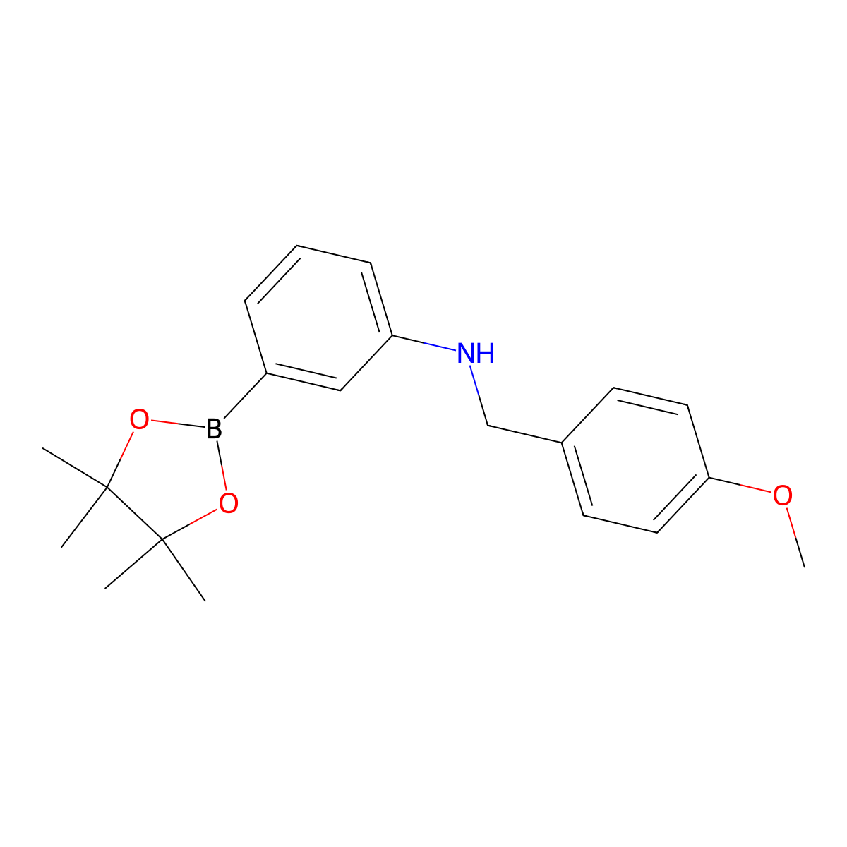 N-(4-methoxybenzyl)-3-(4,4,5,5-tetramethyl-1,3,2-dioxaborolan-2-yl)aniline molecular structure, CAS 380152-01-2
