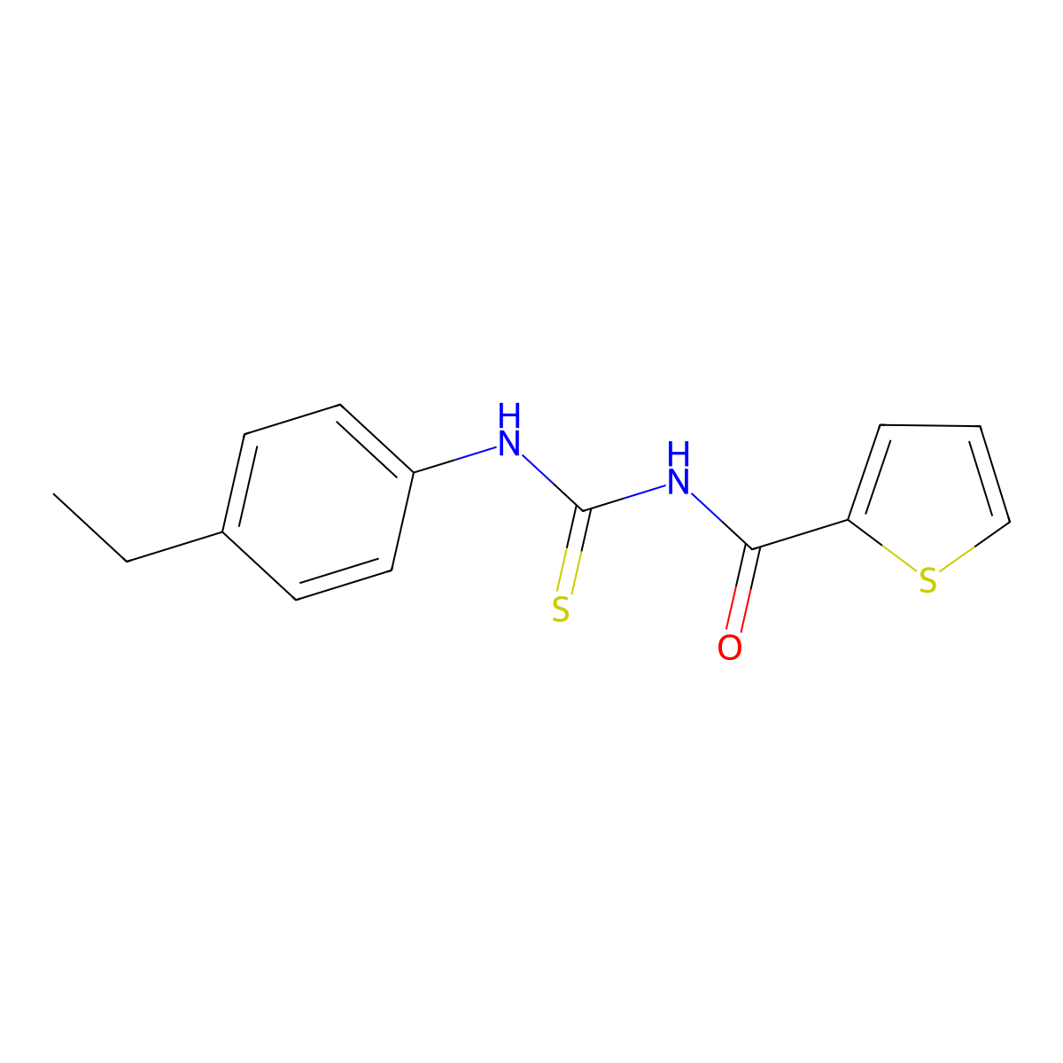 N-[(4-ethylphenyl)carbamothioyl]thiophene-2-carboxamide molecular structure, CAS 380155-10-2