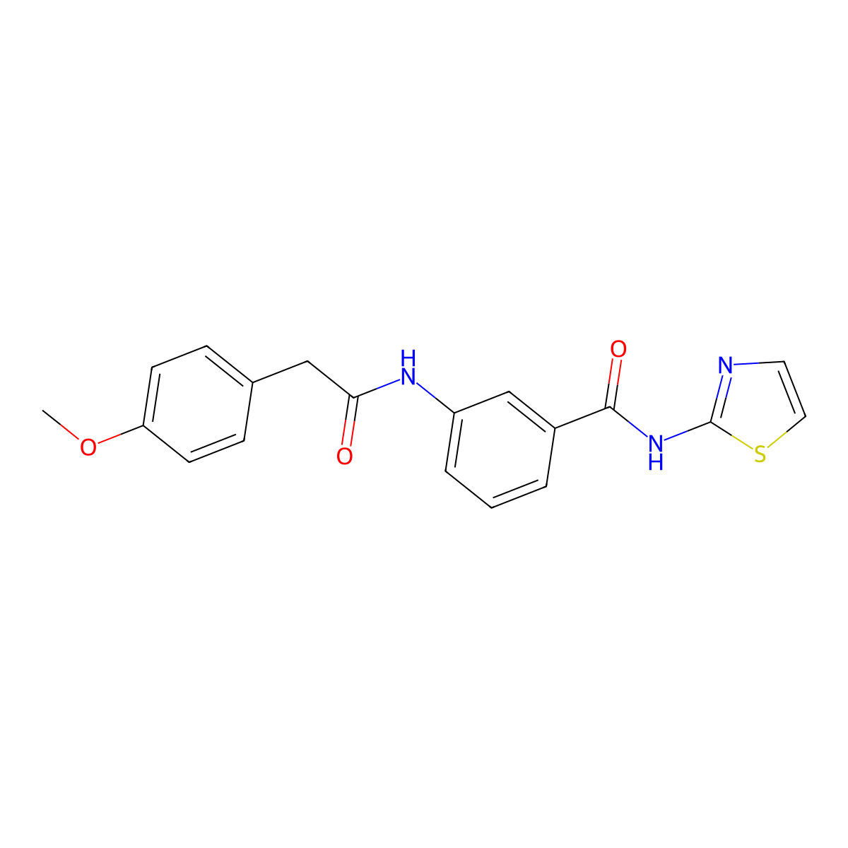 3-{[(4-methoxyphenyl)acetyl]amino}-N-(1,3-thiazol-2-yl)benzamide molecular structure, CAS 380155-15-7