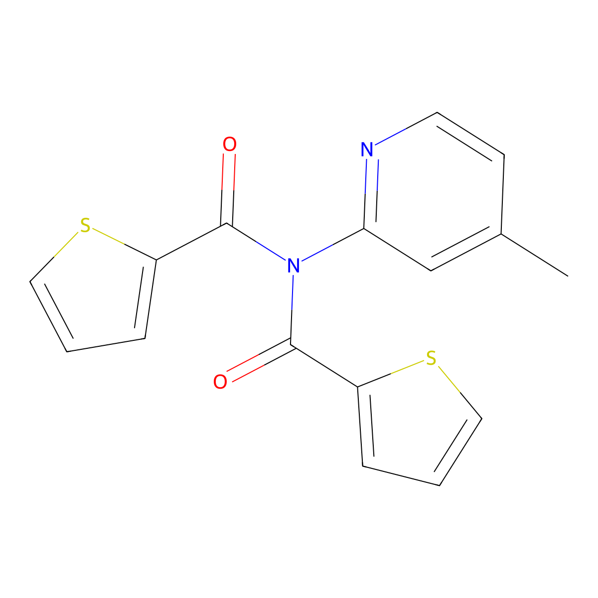 N-(4-methylpyridin-2-yl)-N-(thiophene-2-carbonyl)thiophene-2-carboxamide molecular structure, CAS 380155-39-5