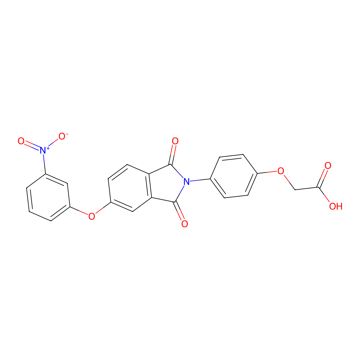 2-[4-[5-(3-Nitrophenoxy)-1,3-dioxoisoindol-2-yl]phenoxy]acetic acid molecular structure, CAS 380155-71-5