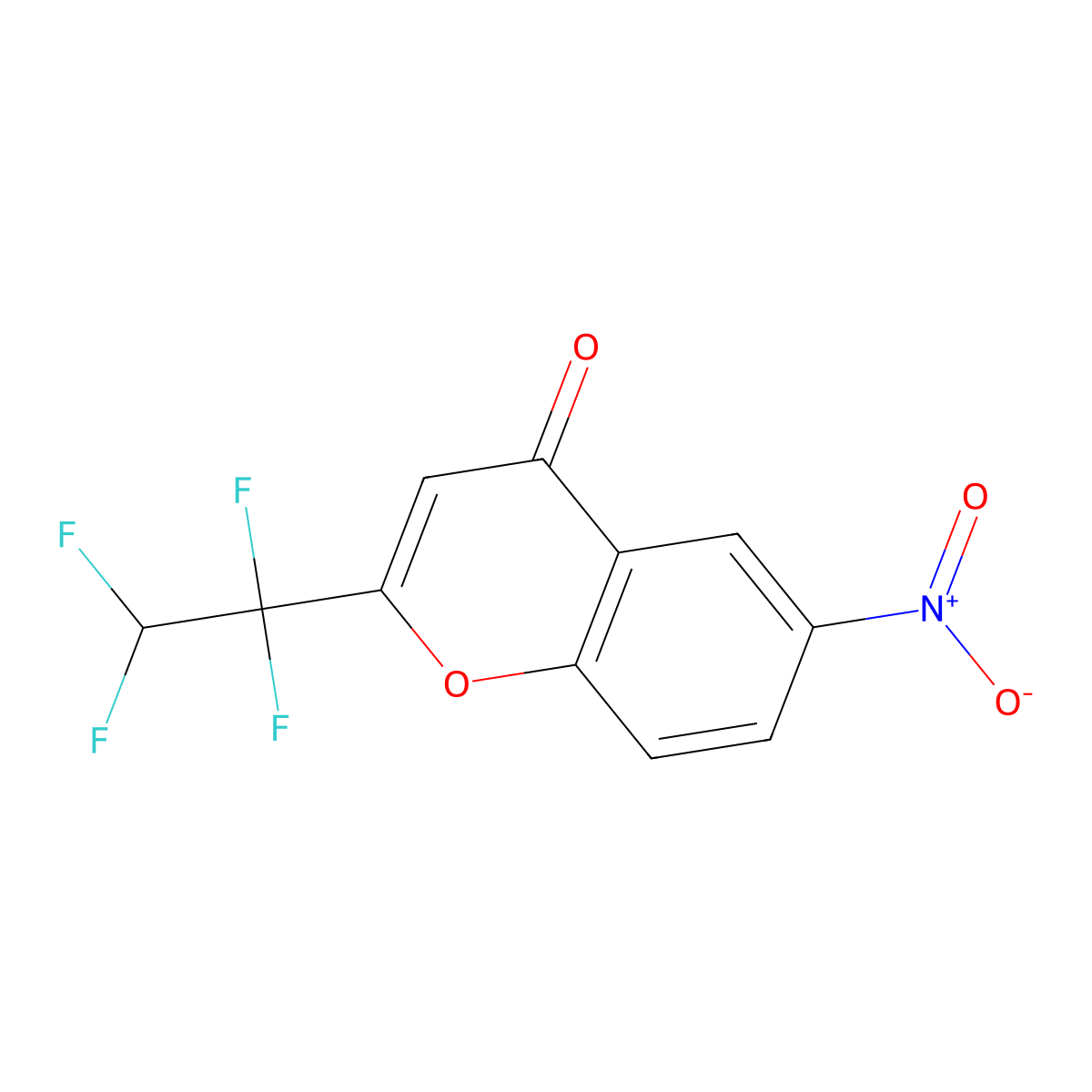 6-nitro-2-(1,1,2,2-tetrafluoroethyl)-4H-chromen-4-one molecular structure, CAS 380155-89-5