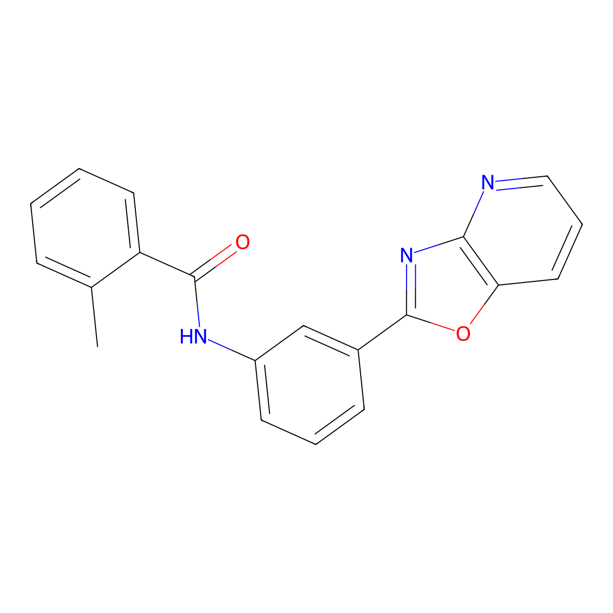2-methyl-N-[3-([1,3]oxazolo[4,5-b]pyridin-2-yl)phenyl]benzamide molecular structure, CAS 380156-11-6