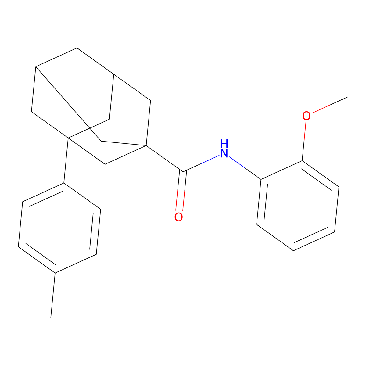 N-(2-methoxyphenyl)-3-(4-methylphenyl)-1-adamantanecarboxamide molecular structure, CAS 380156-44-5