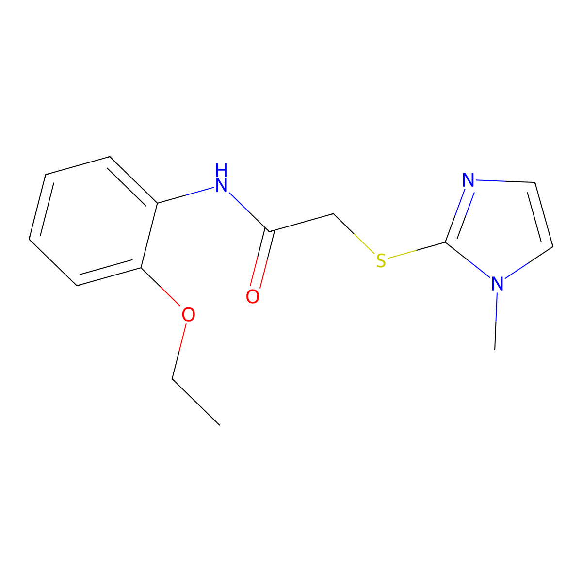 N-(2-ethoxyphenyl)-2-[(1-methyl-1H-imidazol-2-yl)sulfanyl]acetamide molecular structure, CAS 380157-44-8