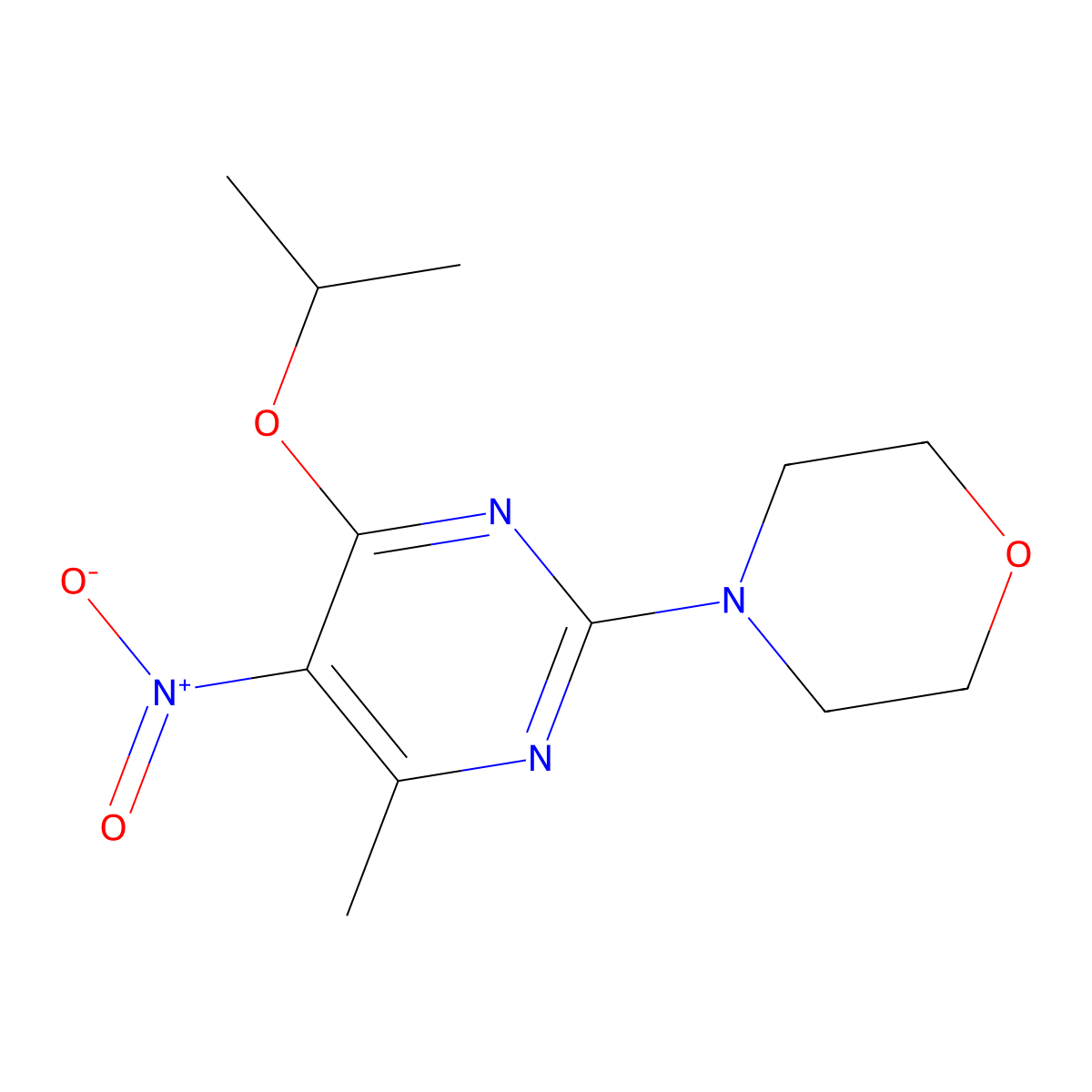 4-(4-Methyl-5-nitro-6-propan-2-yloxypyrimidin-2-yl)morpholine molecular structure, CAS 380157-69-7
