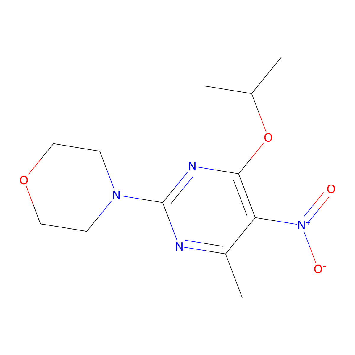 4-(4-Methyl-5-nitro-6-propan-2-yloxypyrimidin-2-yl)morpholine molecular structure, CAS 380157-69-7