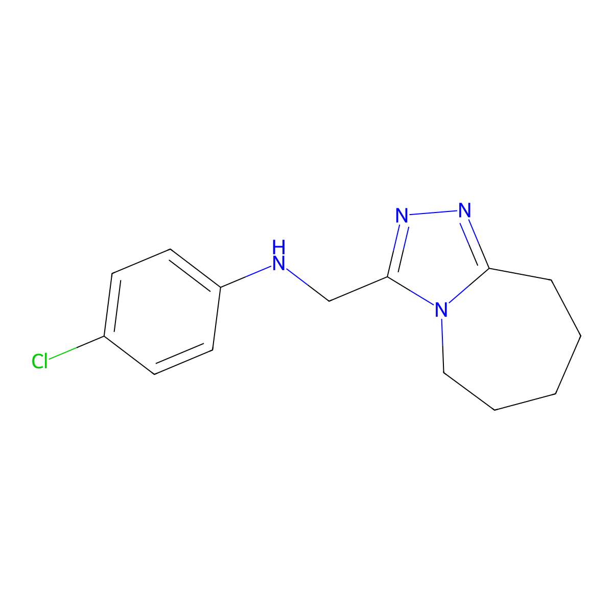 4-chloro-N-(6,7,8,9-tetrahydro-5H-[1,2,4]triazolo[4,3-a]azepin-3-ylmethyl)aniline molecular structure, CAS 380157-81-3