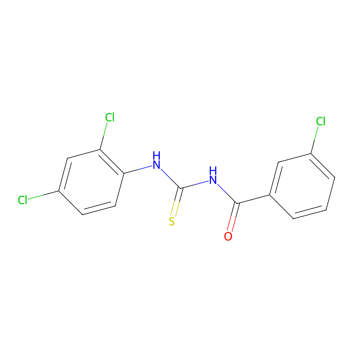 3-chloro-N-[(2,4-dichlorophenyl)carbamothioyl]benzamide molecular structure, CAS 380157-99-3