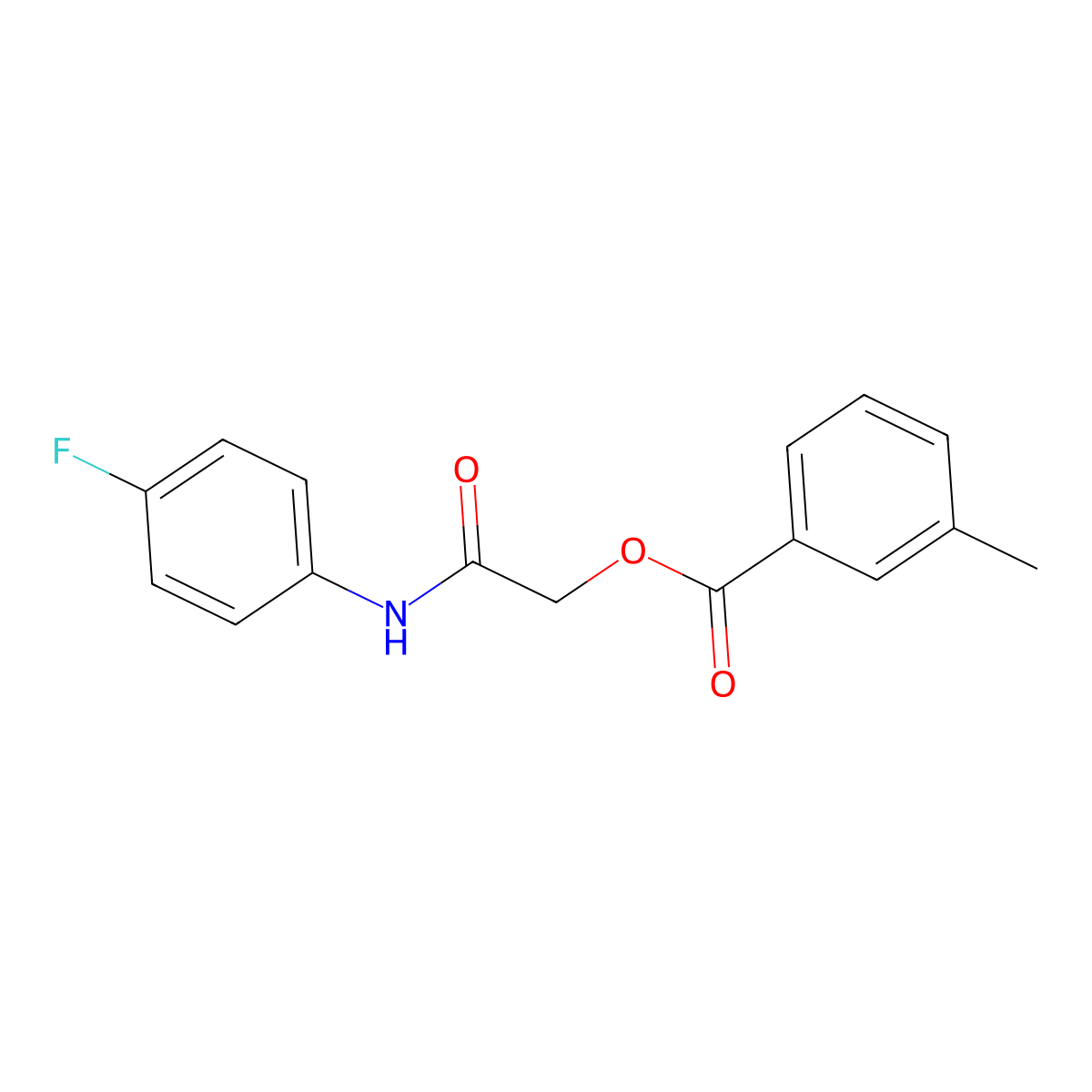 [2-(4-Fluoroanilino)-2-oxoethyl] 3-methylbenzoate molecular structure, CAS 380158-73-6