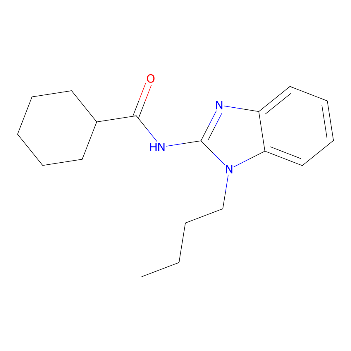 N-(1-butyl-2-benzimidazolyl)cyclohexanecarboxamide molecular structure, CAS 380159-36-4