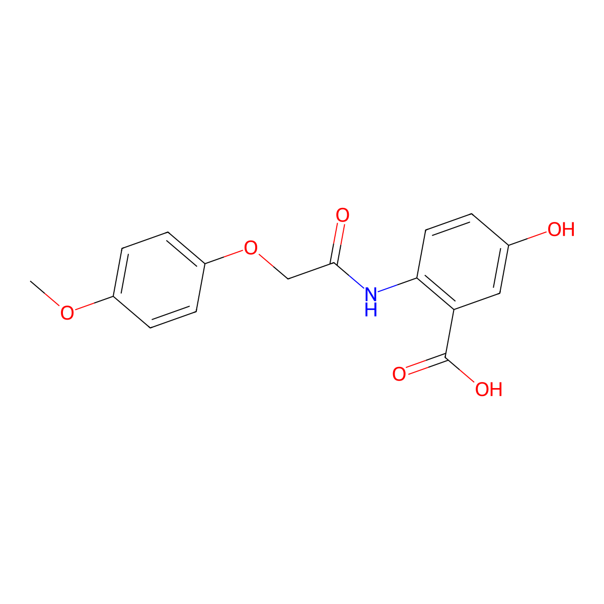 5-Hydroxy-2-{[(4-methoxyphenoxy)acetyl]amino}benzoic acid molecular structure, CAS 380159-69-3