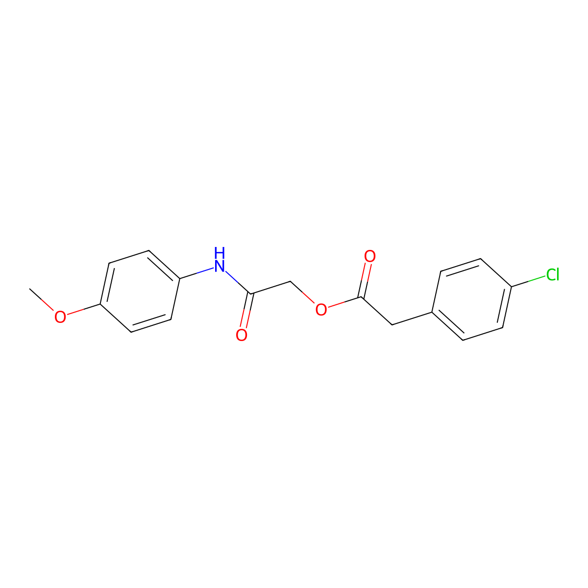 [(4-Methoxyphenyl)carbamoyl]methyl 2-(4-chlorophenyl)acetate molecular structure, CAS 380159-74-0