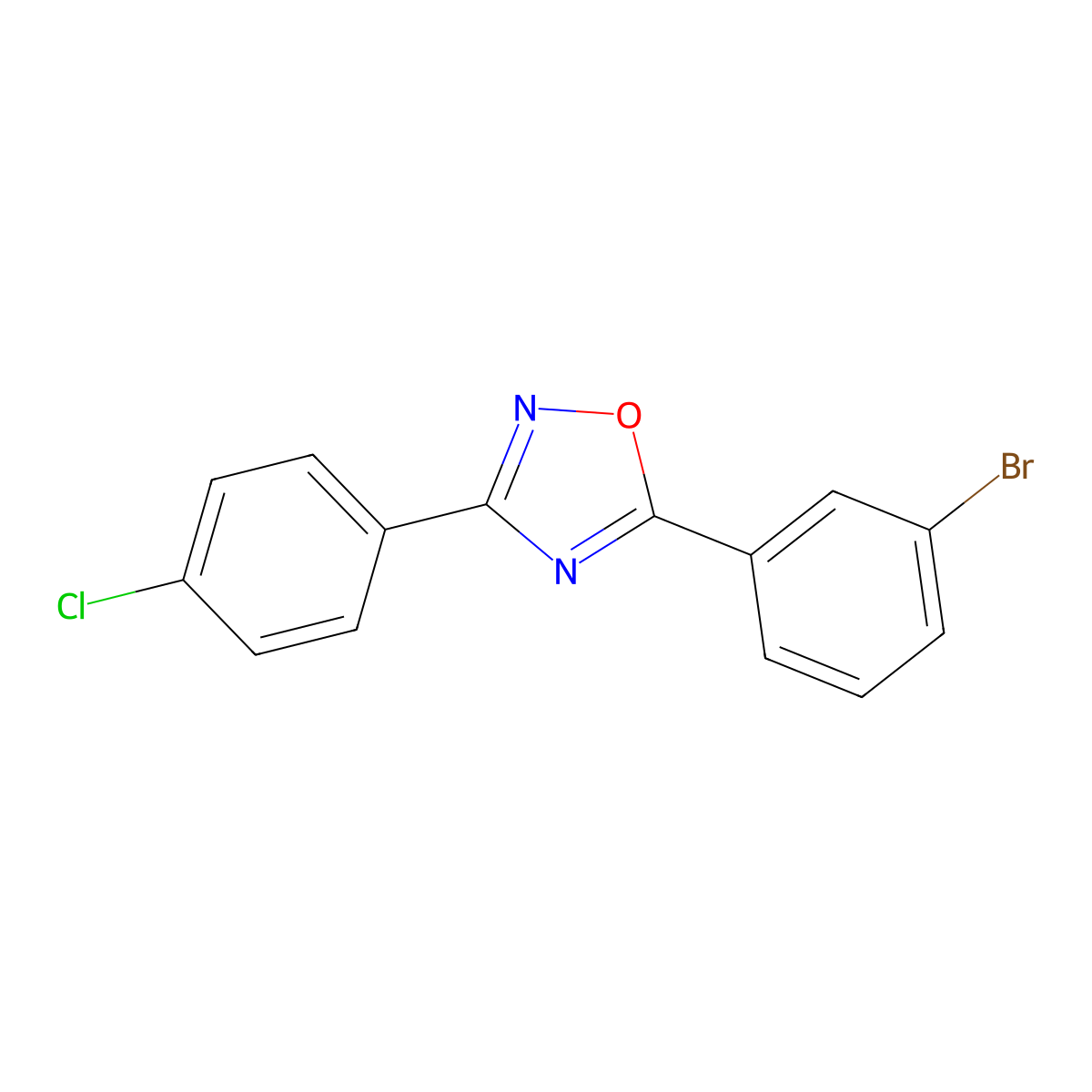 5-(3-Bromophenyl)-3-(4-chlorophenyl)-1,2,4-oxadiazole molecular structure, CAS 380161-89-7