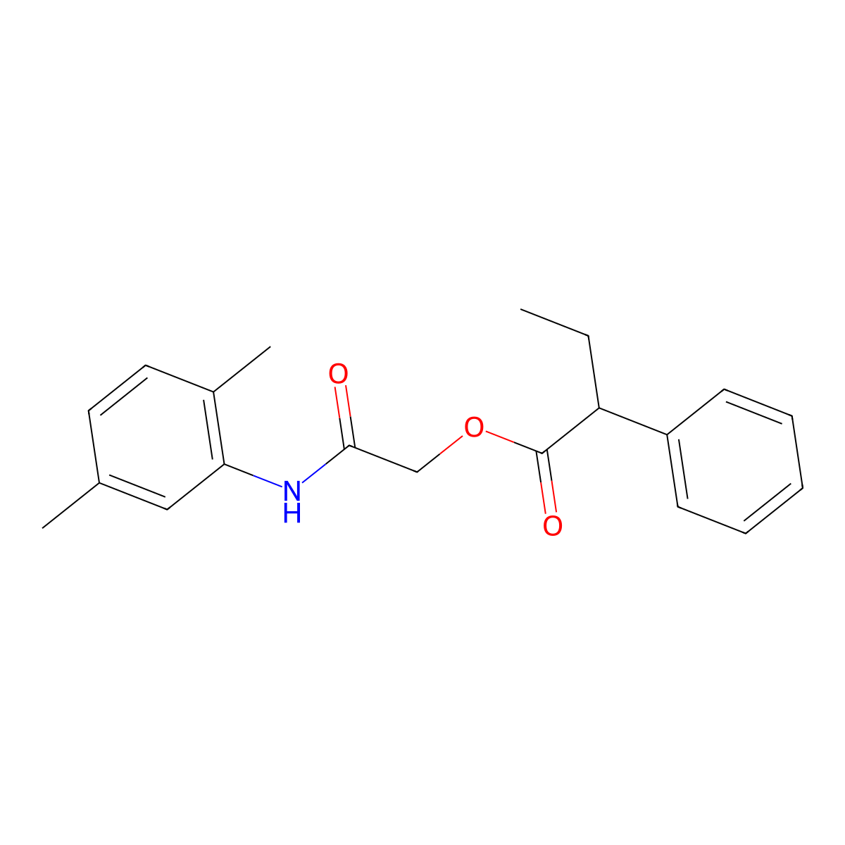 [(2,5-Dimethylphenyl)carbamoyl]methyl 2-phenylbutanoate molecular structure, CAS 380163-18-8