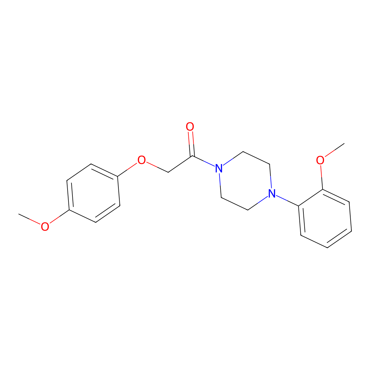 2-(4-Methoxyphenoxy)-1-[4-(2-methoxyphenyl)piperazin-1-yl]ethanone molecular structure, CAS 380163-69-9