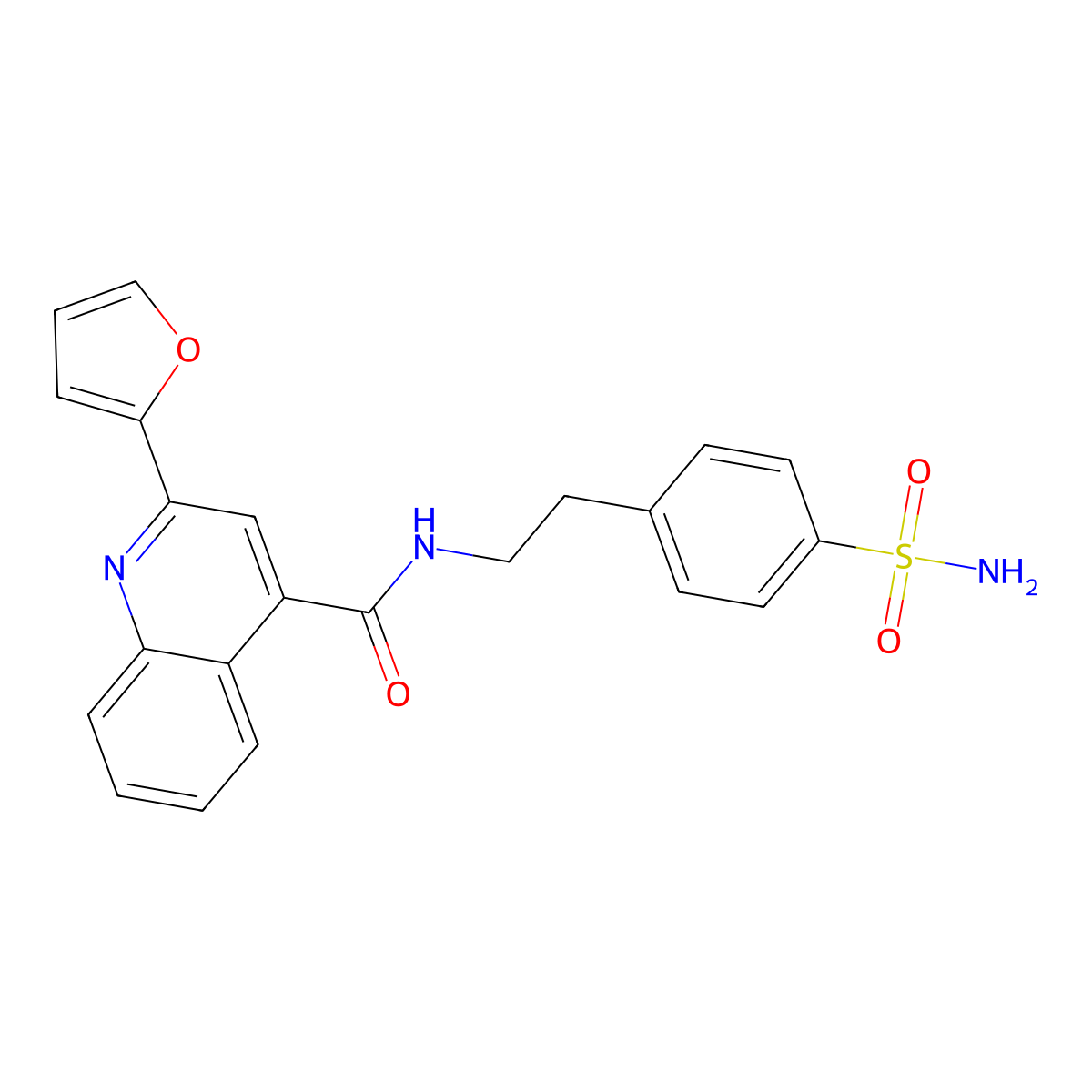 2-(furan-2-yl)-N-[2-(4-sulfamoylphenyl)ethyl]quinoline-4-carboxamide molecular structure, CAS 380164-53-4