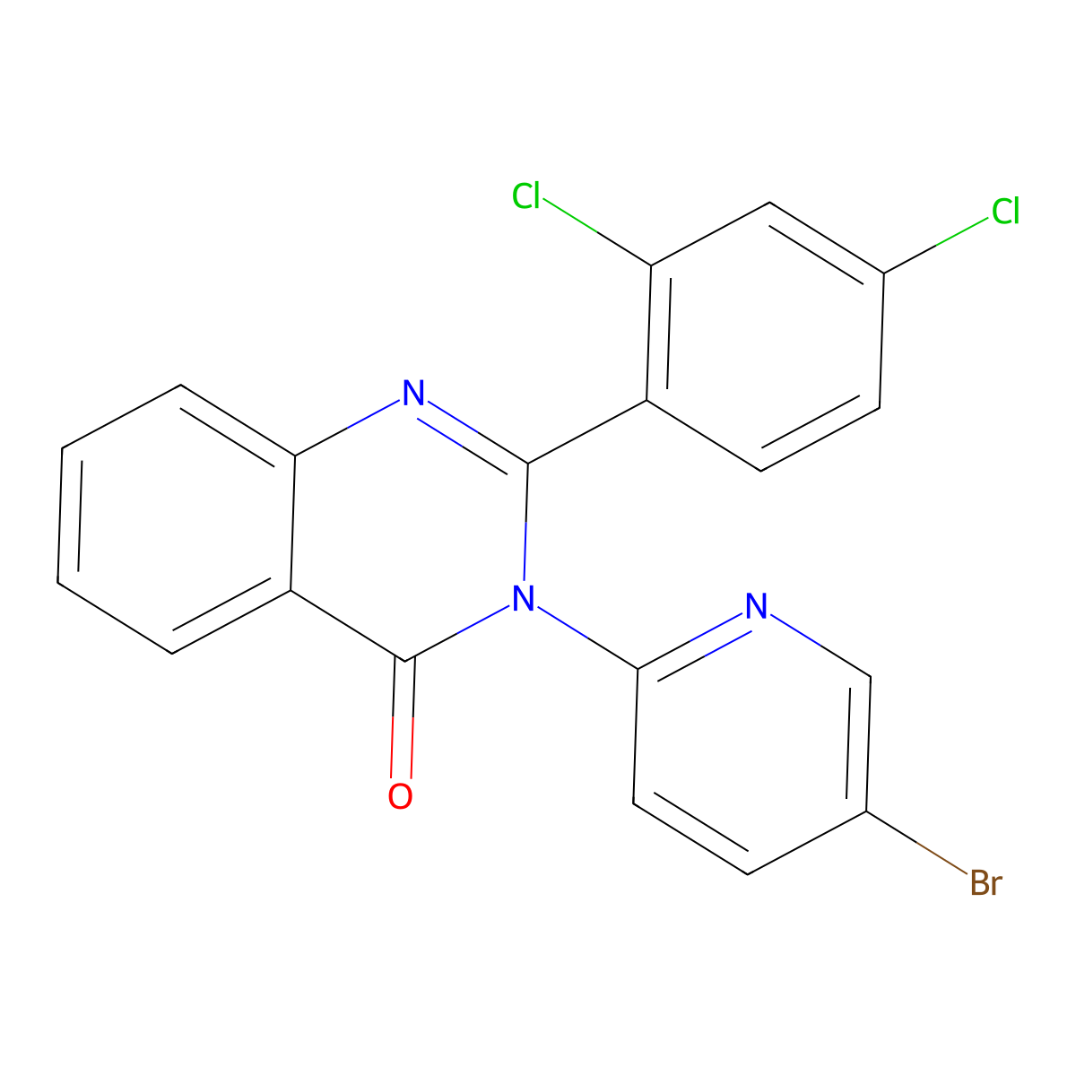 3-(5-Bromopyridin-2-yl)-2-(2,4-dichlorophenyl)quinazolin-4-one molecular structure, CAS 380164-80-7