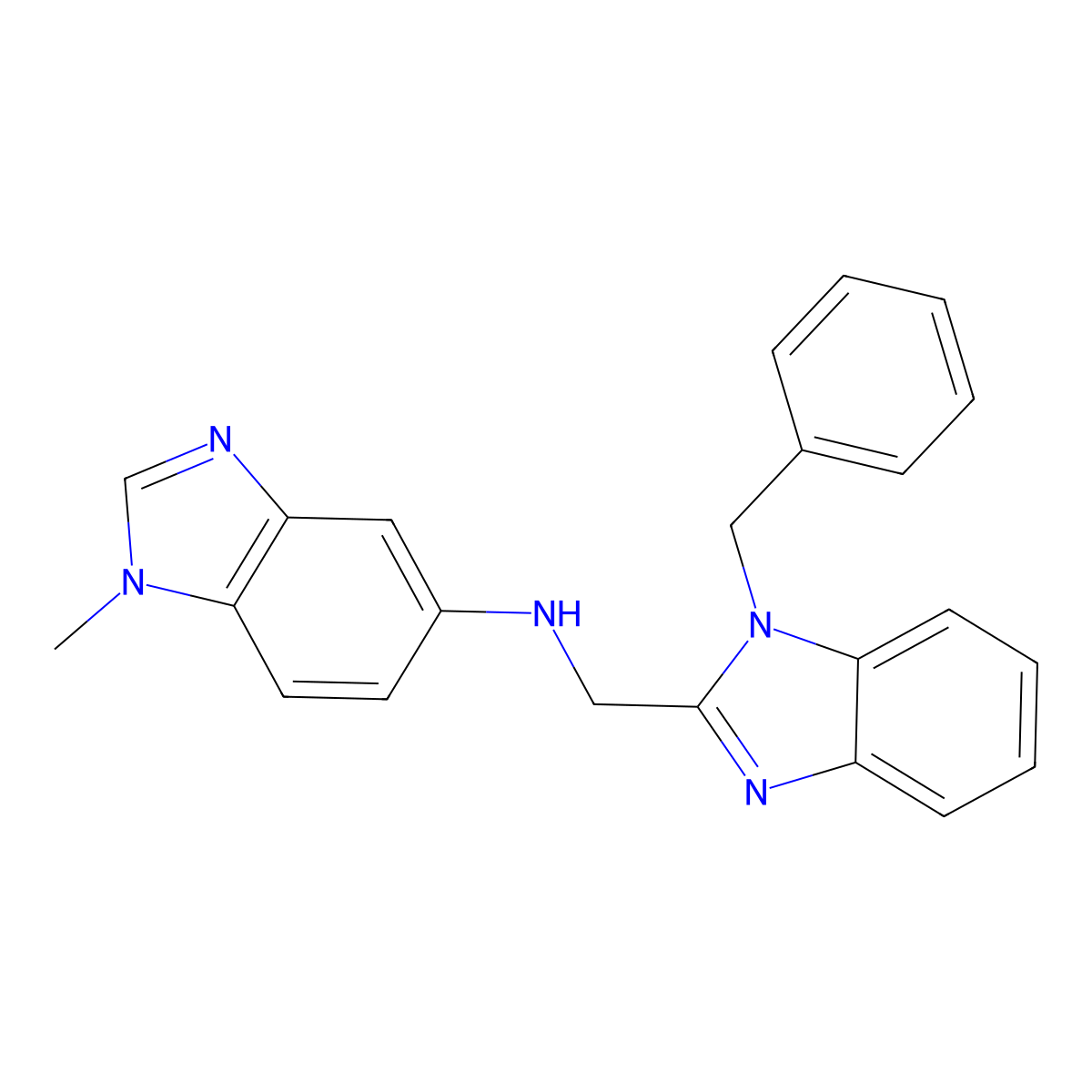 N-[(1-benzylbenzimidazol-2-yl)methyl]-1-methylbenzimidazol-5-amine molecular structure, CAS 380164-99-8