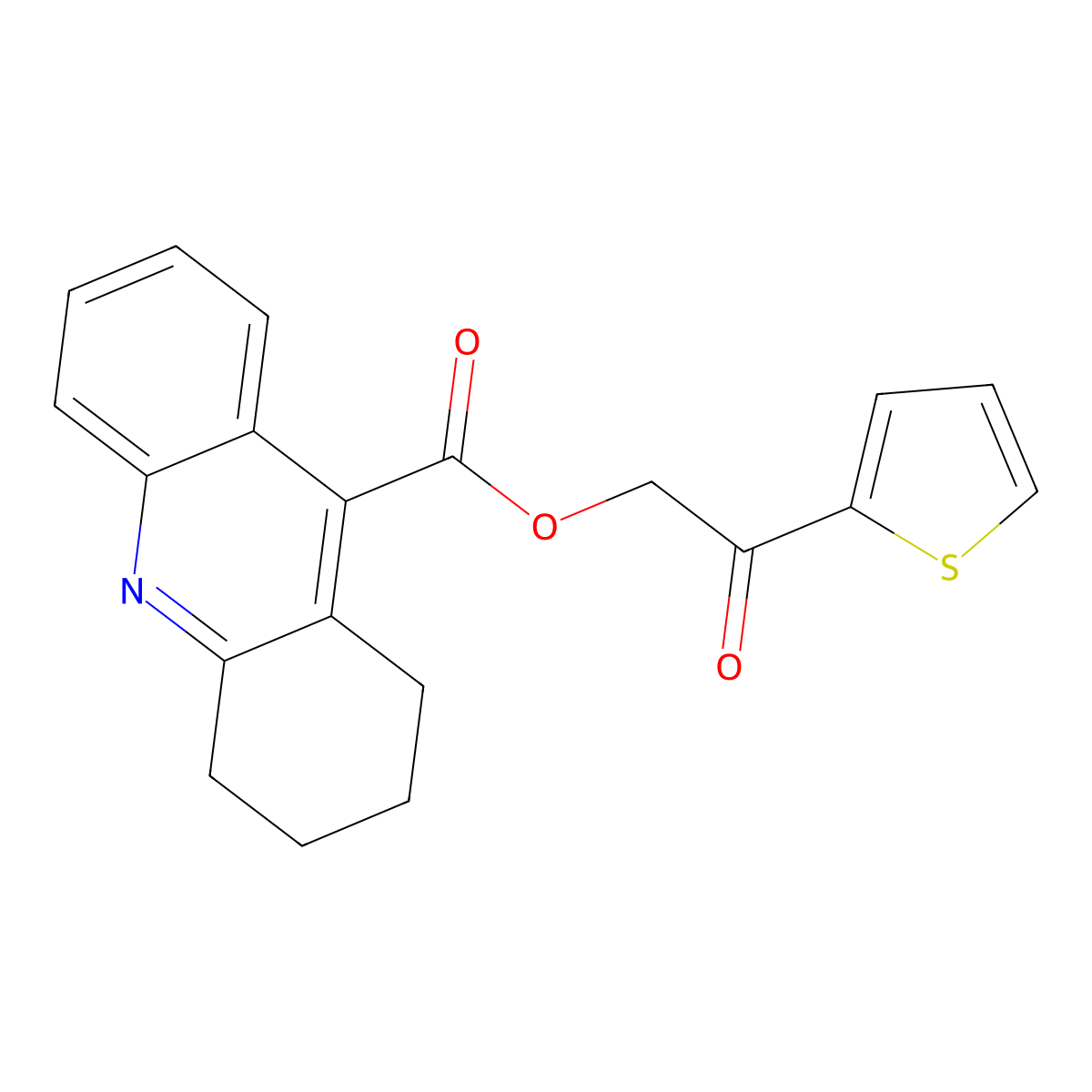1,2,3,4-Tetrahydroacridine-9-carboxylic acid (2-oxo-2-thiophen-2-ylethyl) ester molecular structure, CAS 380166-19-8