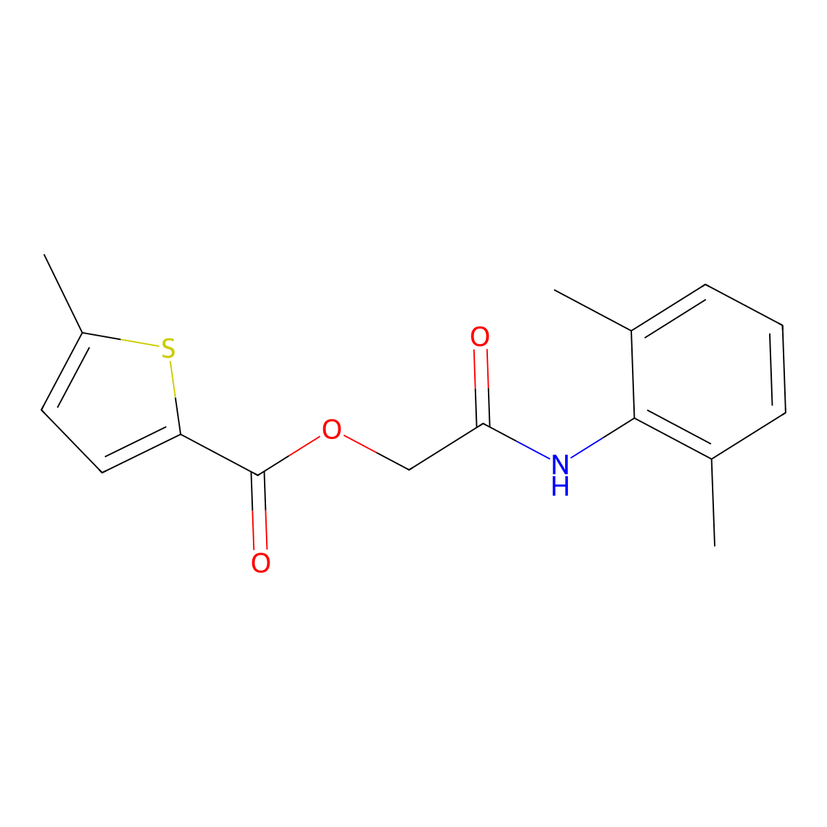 [(2,6-Dimethylphenyl)carbamoyl]methyl 5-methylthiophene-2-carboxylate molecular structure, CAS 380166-60-9