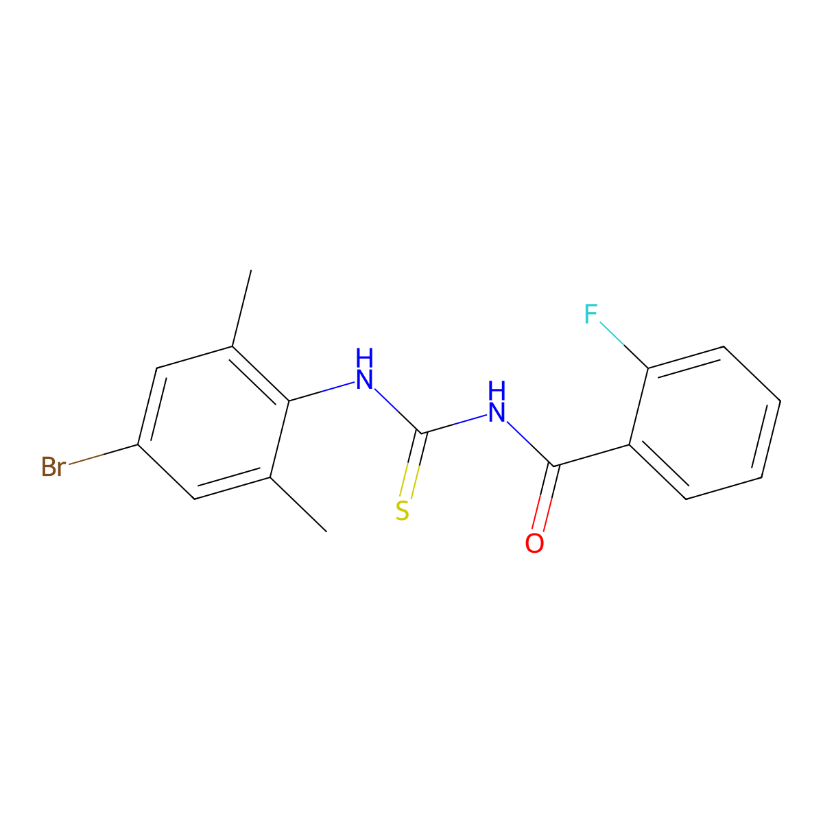 N-[(4-bromo-2,6-dimethylphenyl)carbamothioyl]-2-fluorobenzamide molecular structure, CAS 380166-88-1