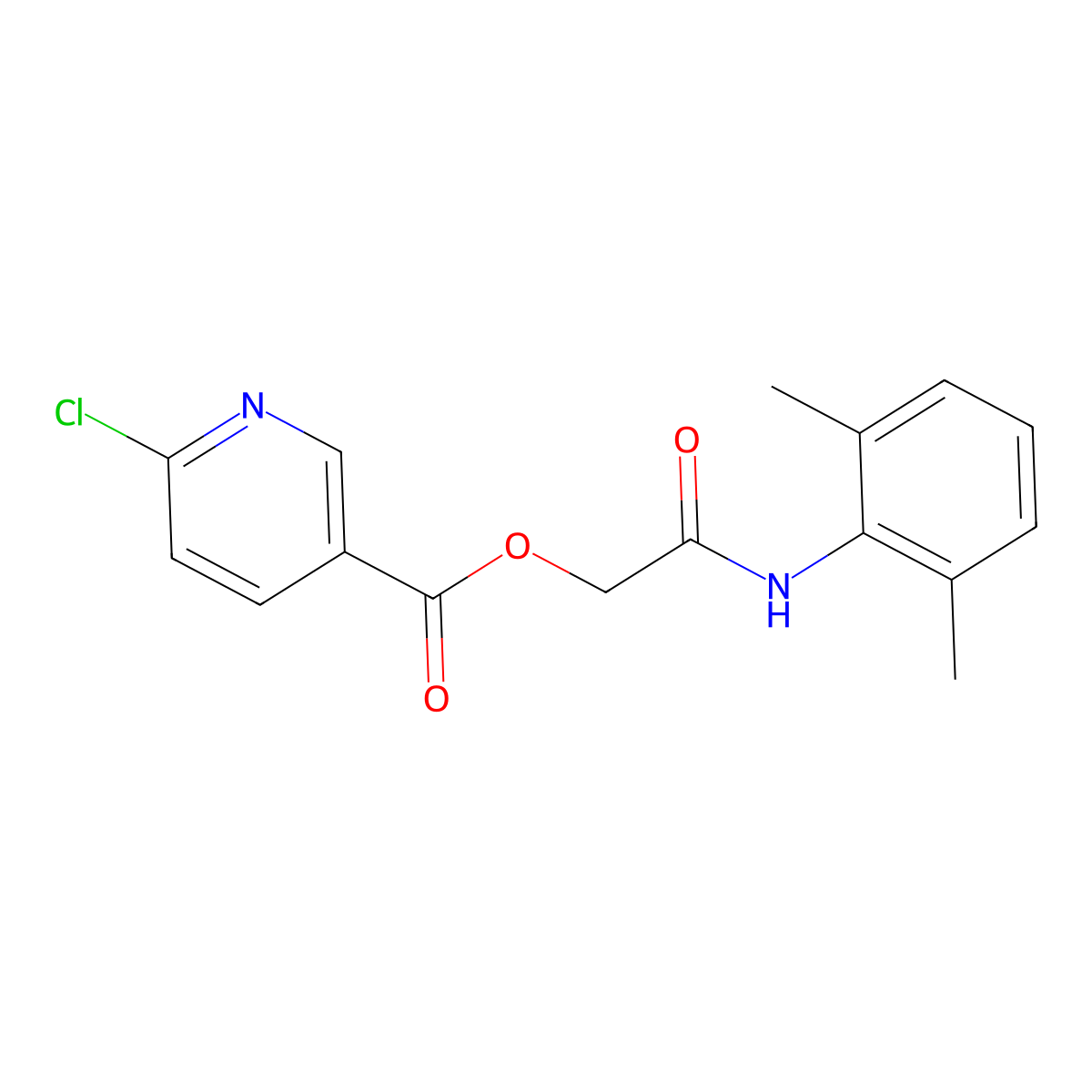 [(2,6-Dimethylphenyl)carbamoyl]methyl 6-chloropyridine-3-carboxylate molecular structure, CAS 380167-58-8