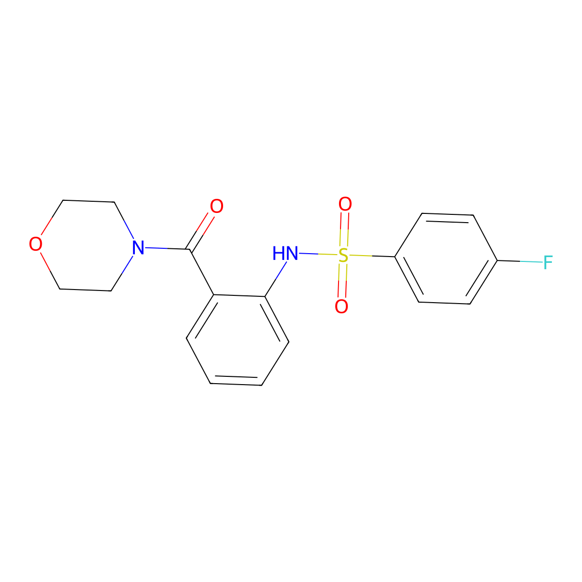 4-fluoro-N-[2-(morpholine-4-carbonyl)phenyl]benzenesulfonamide molecular structure, CAS 380168-35-4