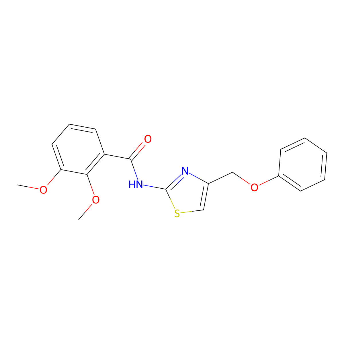 2,3-dimethoxy-N-[4-(phenoxymethyl)-1,3-thiazol-2-yl]benzamide molecular structure, CAS 380169-95-9