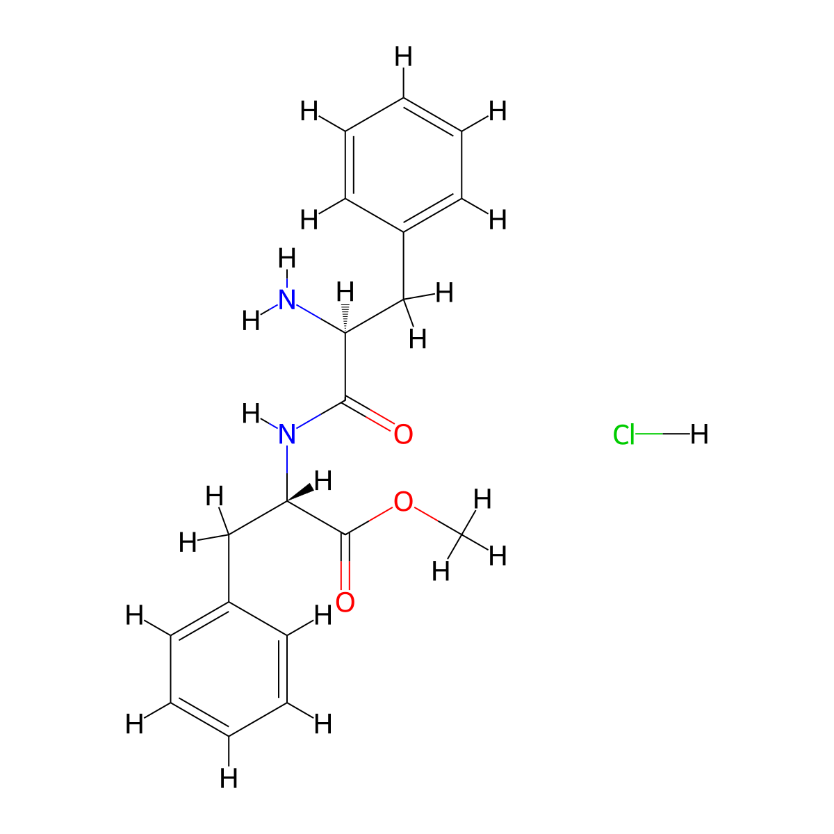 Phenylalanylphenylalanine methyl ester hydrochloride molecular structure, CAS 38017-65-1