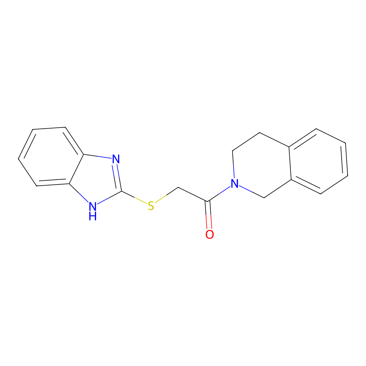 2-(1H-benzimidazol-2-ylsulfanyl)-1-(3,4-dihydroisoquinolin-2(1H)-yl)ethanone molecular structure, CAS 380170-09-2