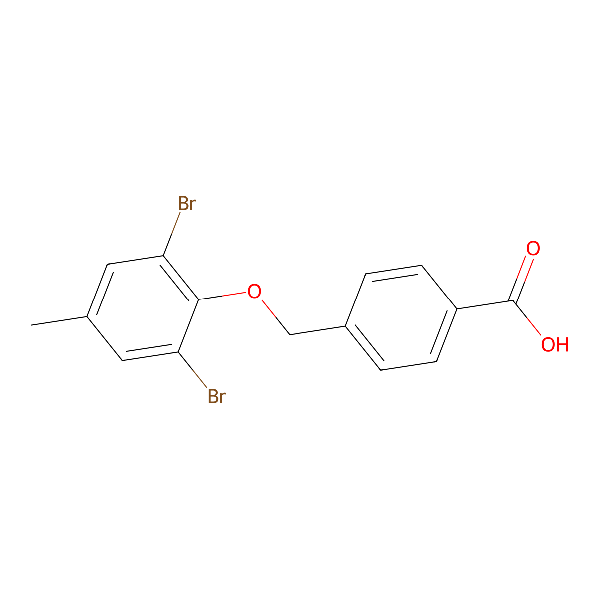 4-[(2,6-Dibromo-4-methylphenoxy)methyl]benzoic acid molecular structure, CAS 380170-12-7