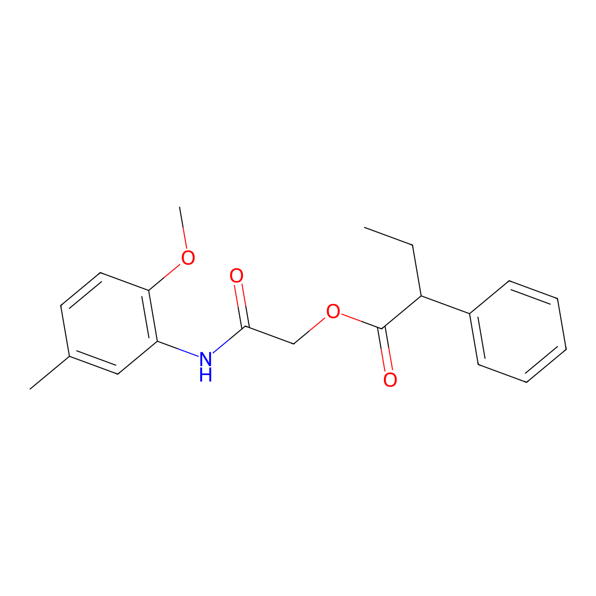 2-((2-Methoxy-5-methylphenyl)amino)-2-oxoethyl 2-phenylbutanoate molecular structure, CAS 380170-44-5