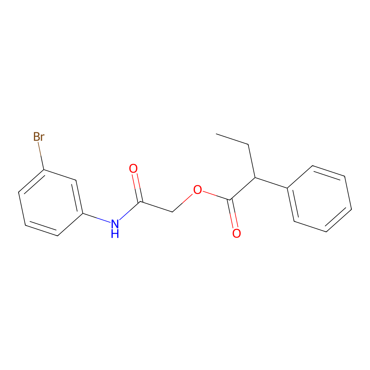 2-((3-Bromophenyl)amino)-2-oxoethyl 2-phenylbutanoate molecular structure, CAS 380171-00-6