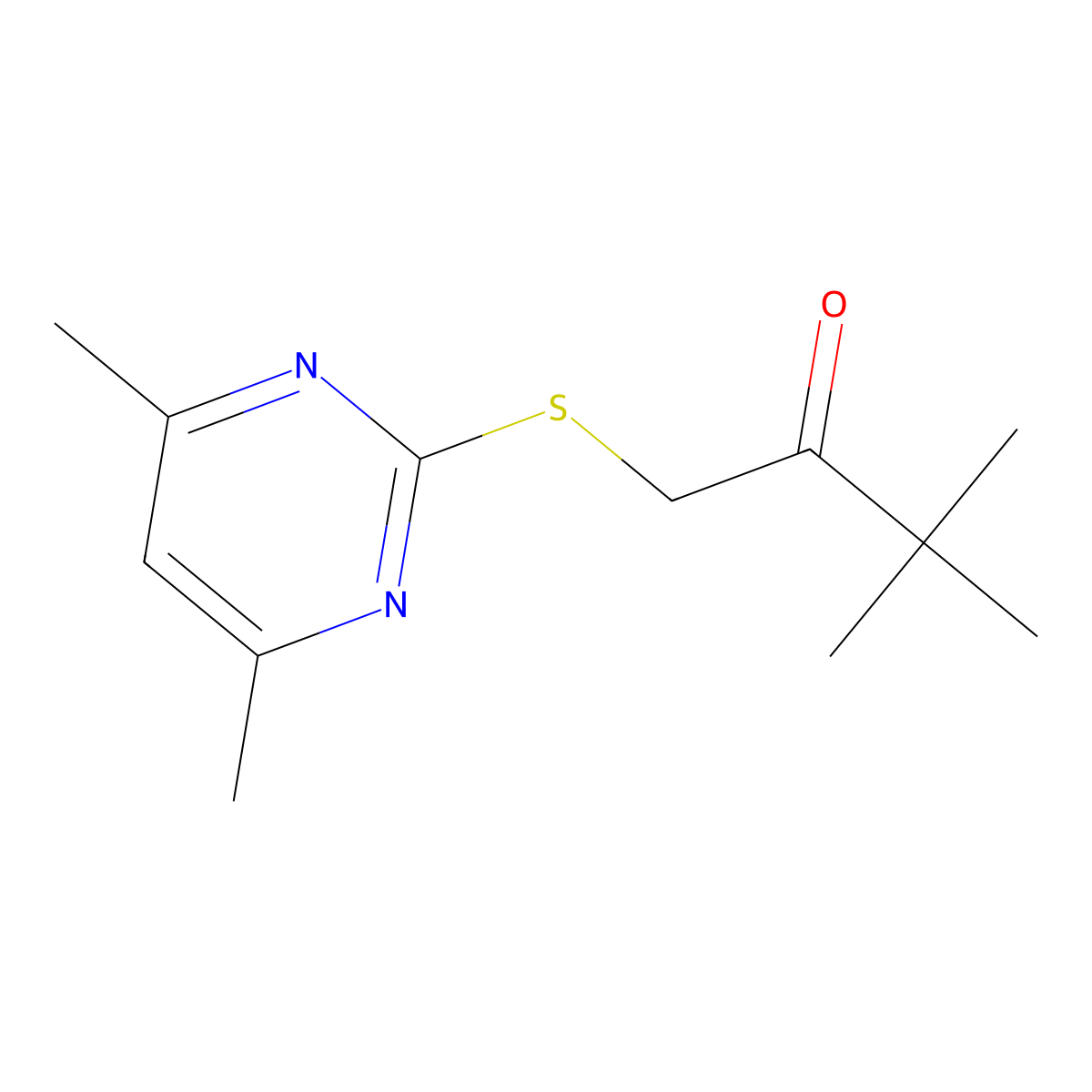1-(4,6-Dimethylpyrimidin-2-yl)sulfanyl-3,3-dimethylbutan-2-one molecular structure, CAS 380172-19-0