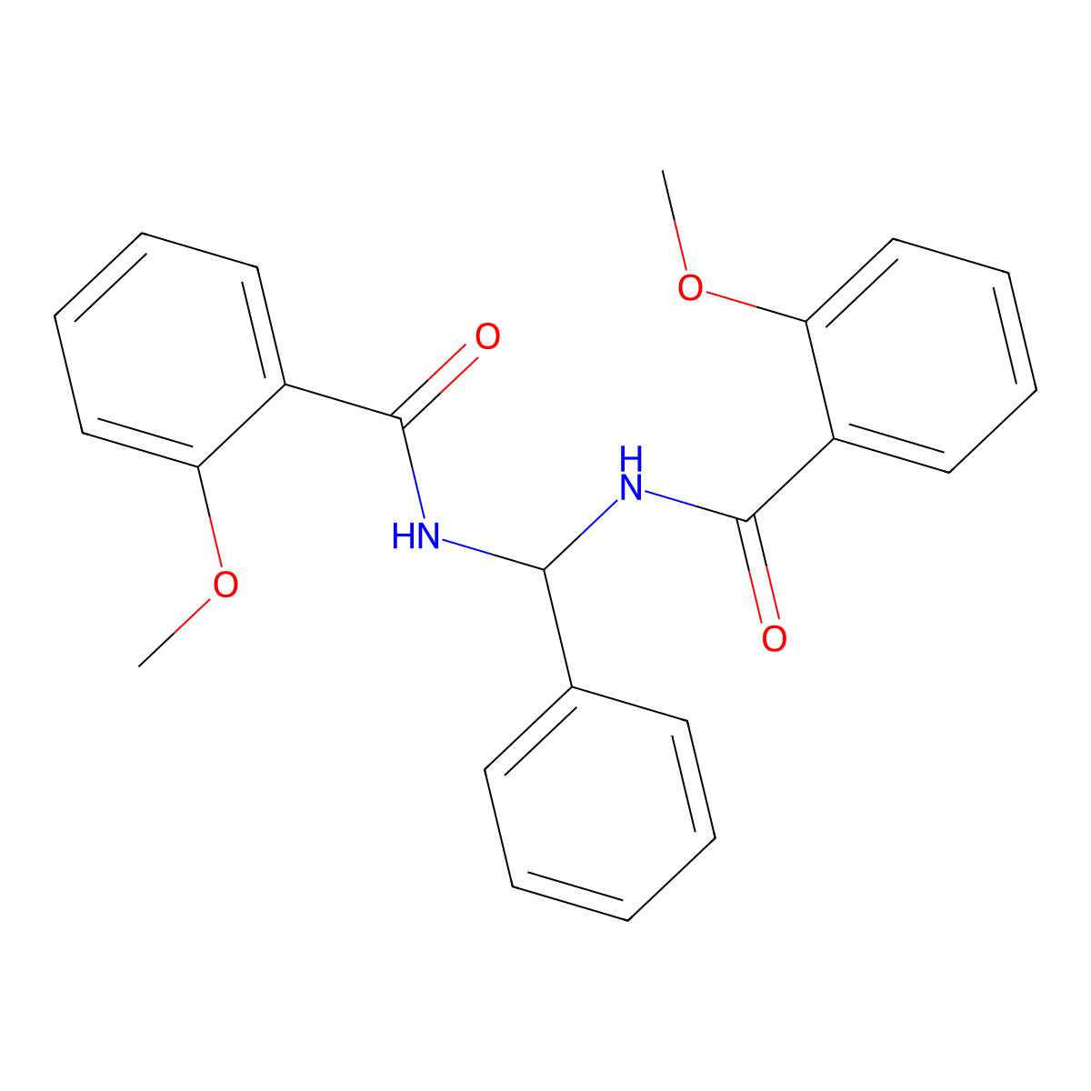 2-methoxy-N-[[(2-methoxybenzoyl)amino]-phenylmethyl]benzamide molecular structure, CAS 380173-07-9