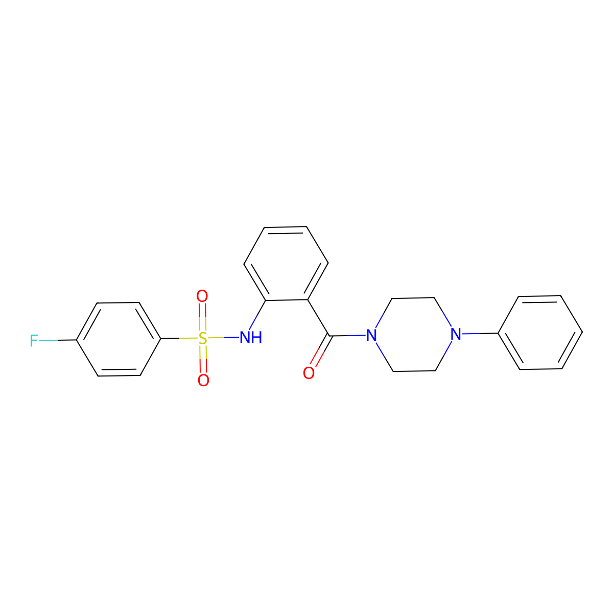 4-fluoro-N-[2-(4-phenylpiperazine-1-carbonyl)phenyl]benzenesulfonamide molecular structure, CAS 380173-41-1