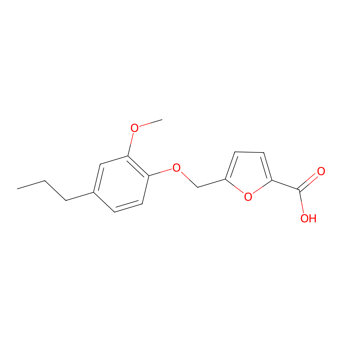 5-(2-Methoxy-4-propylphenoxymethyl)furan-2-carboxylic acid molecular structure, CAS 380173-60-4