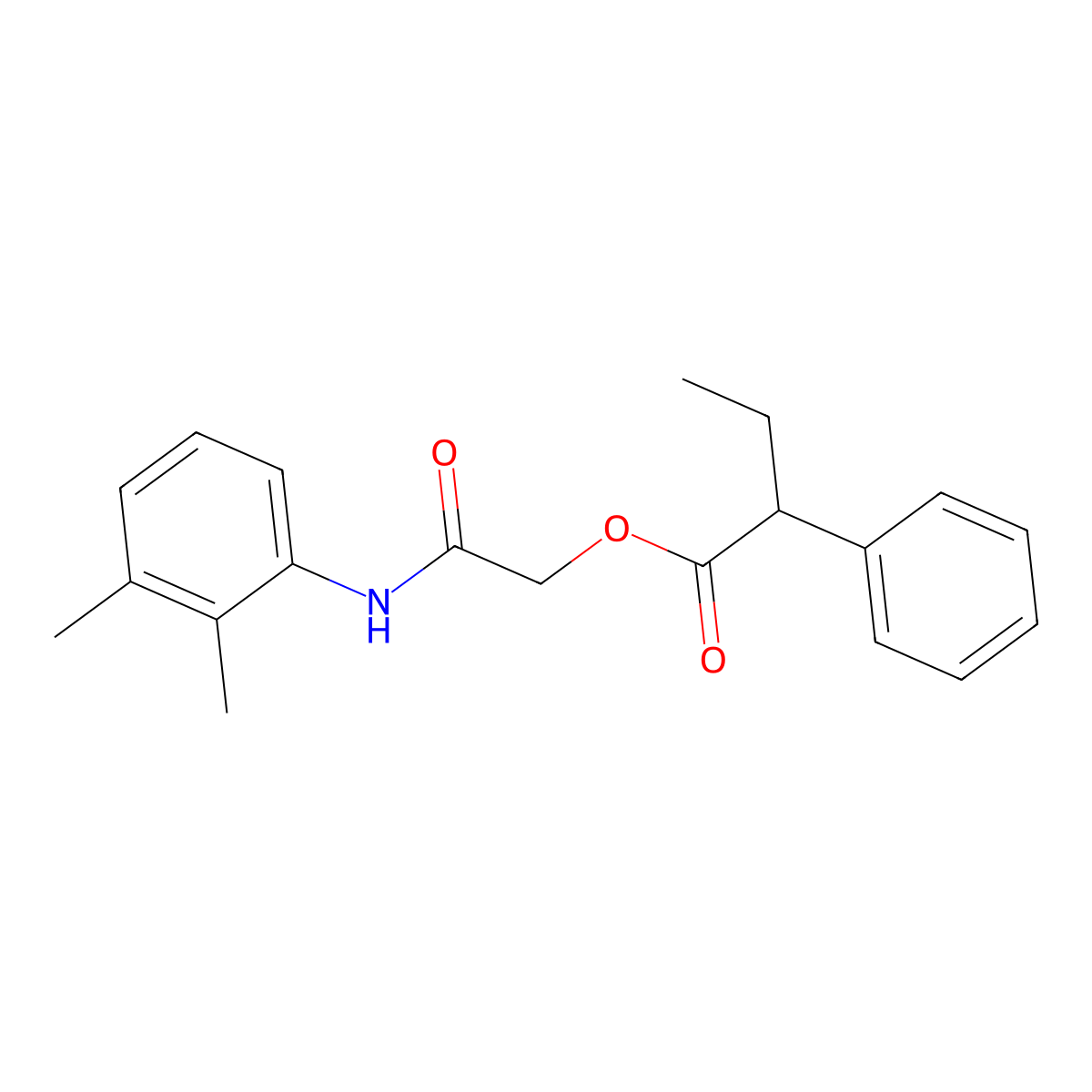 2-((2,3-Dimethylphenyl)amino)-2-oxoethyl 2-phenylbutanoate molecular structure, CAS 380174-34-5