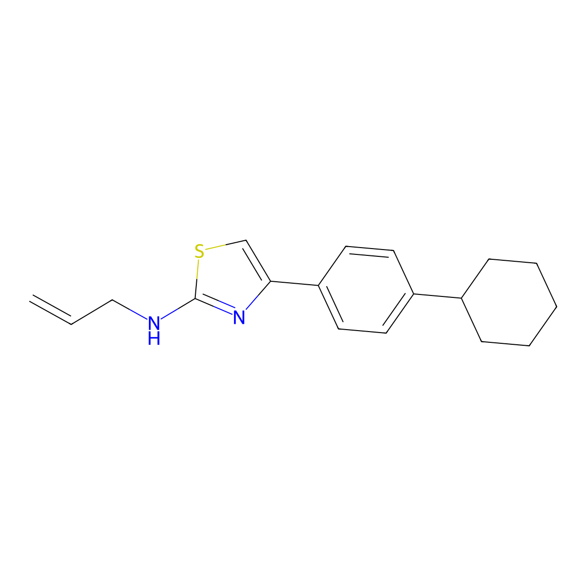 4-(4-cyclohexylphenyl)-N-prop-2-enyl-1,3-thiazol-2-amine molecular structure, CAS 380174-40-3
