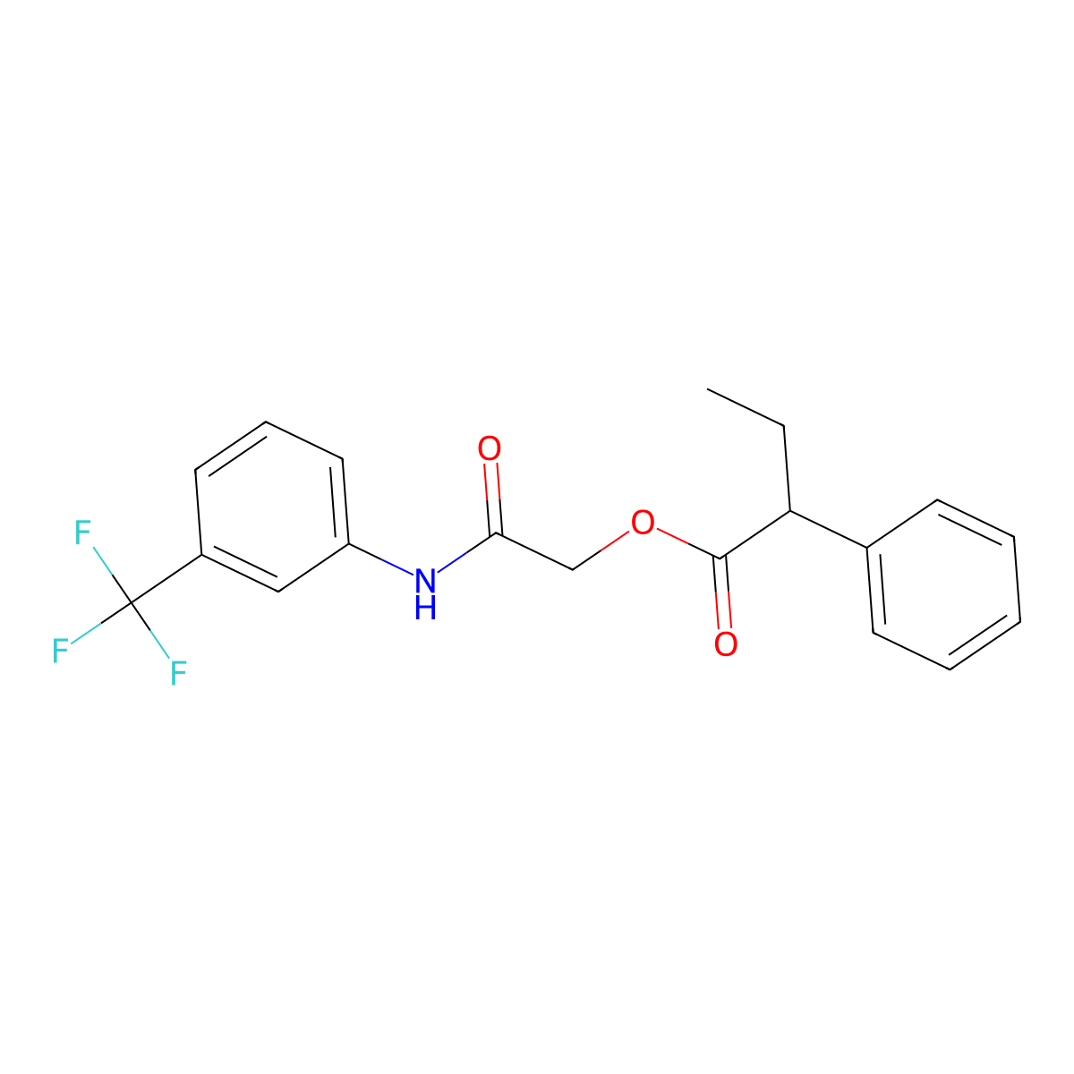 {[3-(Trifluoromethyl)phenyl]carbamoyl}methyl 2-phenylbutanoate molecular structure, CAS 380175-32-6