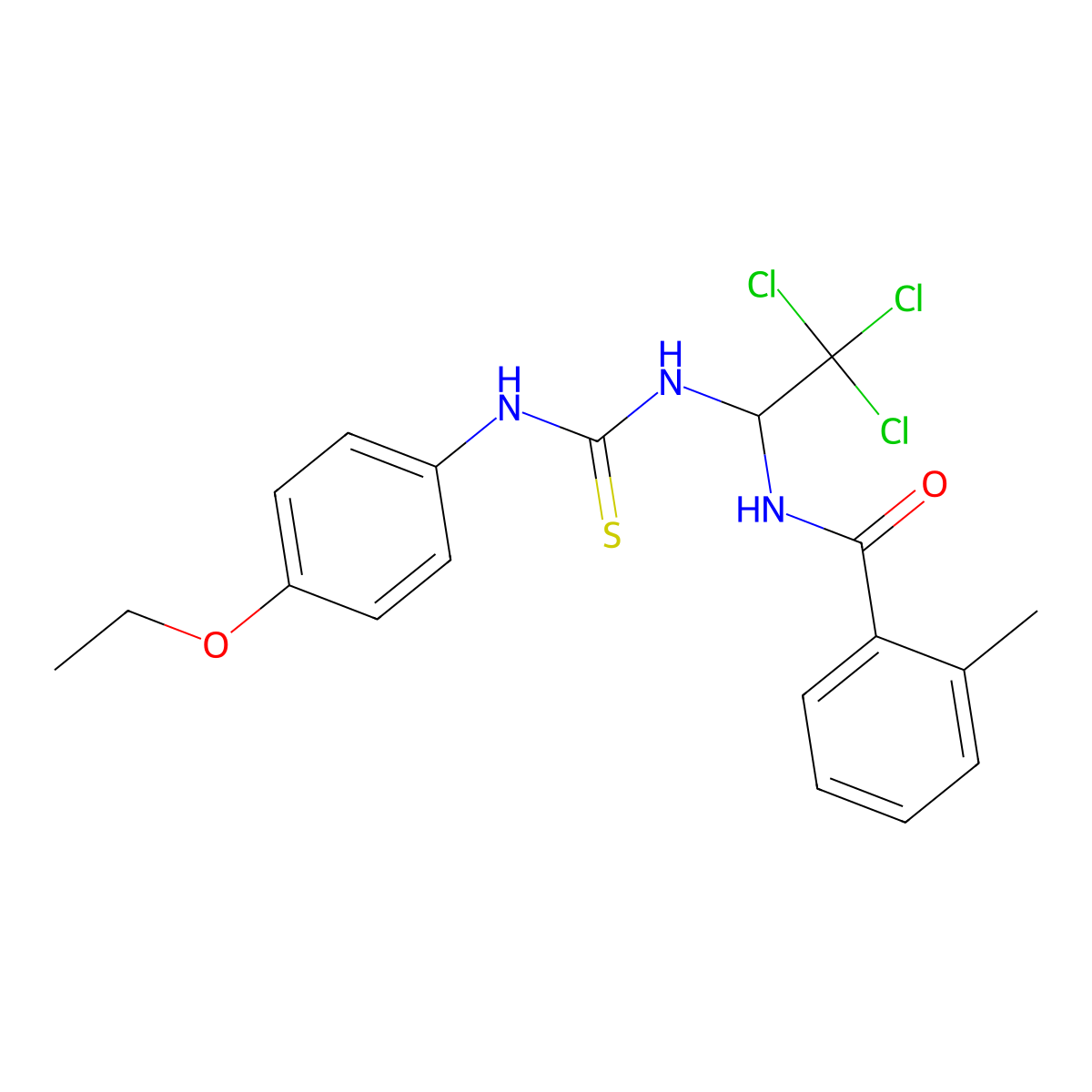 2-ME-N-(2,2,2-Trichloro-1-(((4-ethoxyanilino)carbothioyl)amino)ethyl)benzamide molecular structure, CAS 380175-73-5