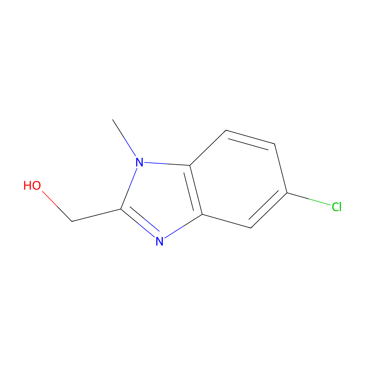 (5-Chloro-1-methyl-1H-benzo[d]imidazol-2-yl)methanol molecular structure, CAS 380177-22-0