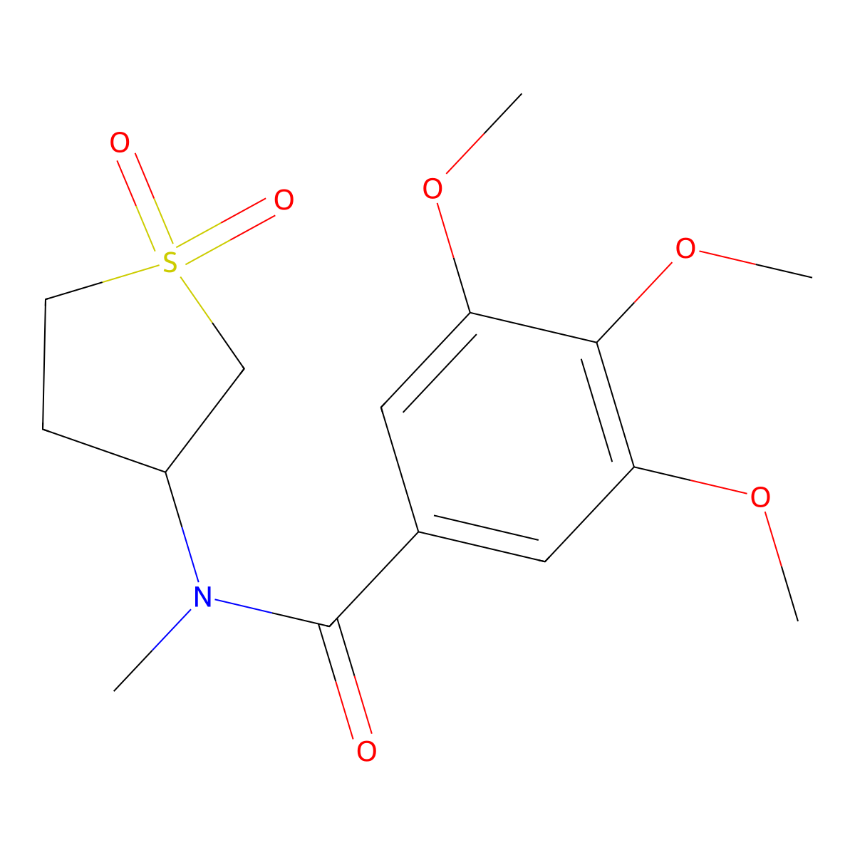 N-(1,1-dioxo-1lambda6-thiolan-3-yl)-3,4,5-trimethoxy-N-methylbenzamide molecular structure, CAS 380177-50-4
