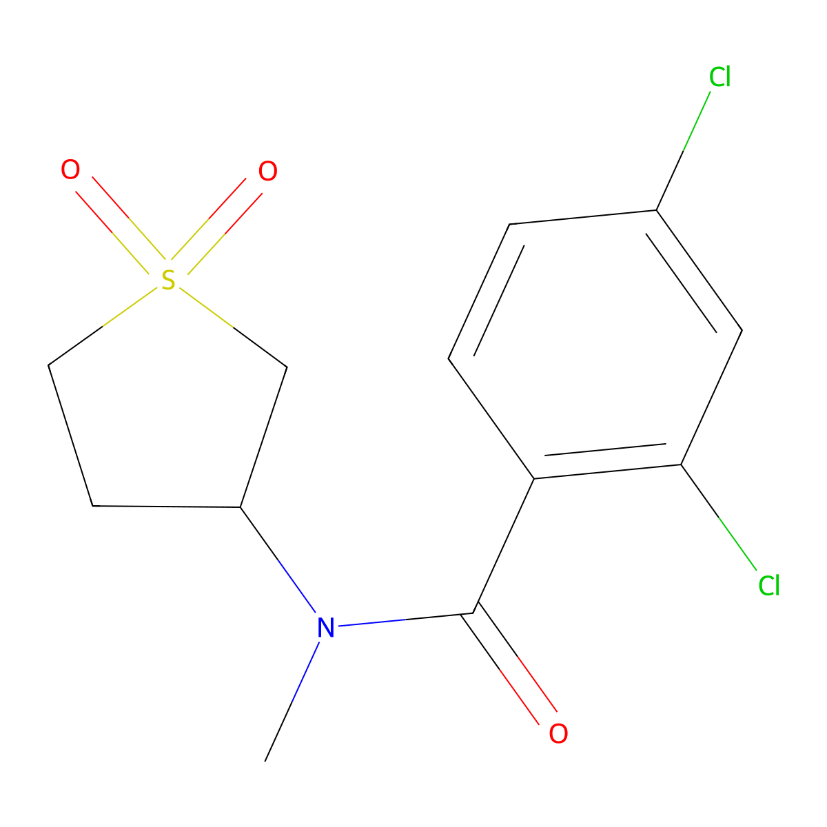 2,4-dichloro-N-(1,1-dioxidotetrahydrothiophen-3-yl)-N-methylbenzamide molecular structure, CAS 380177-65-1