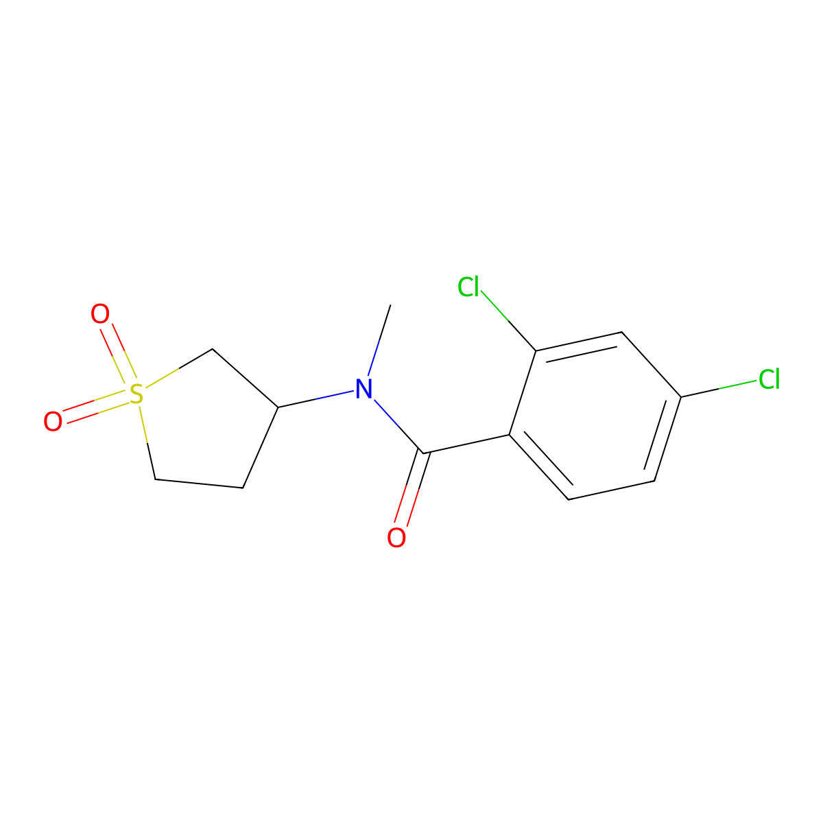 2,4-dichloro-N-(1,1-dioxidotetrahydrothiophen-3-yl)-N-methylbenzamide molecular structure, CAS 380177-65-1
